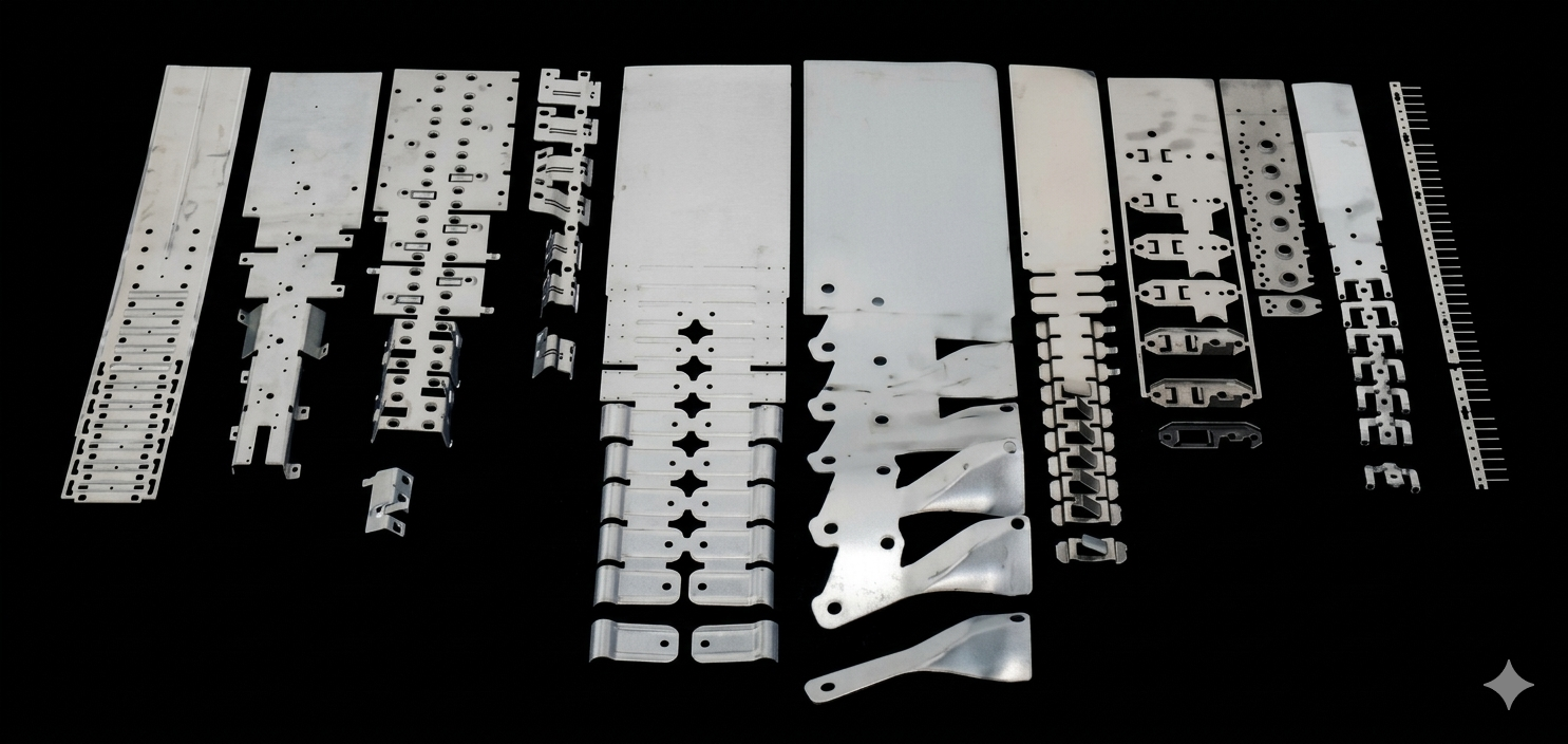 Stanzfolgen und Fertigungsschritte